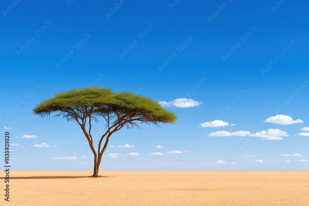 A solitary tree stands against a bright blue sky, surrounded by vast, barren land, showcasing the beauty of nature and resilience in a serene landscape. A solitary tree stands against a bright blue sky, surrounded by vast, barren land, showcasing the beauty of nature and resilience in a serene landscape.