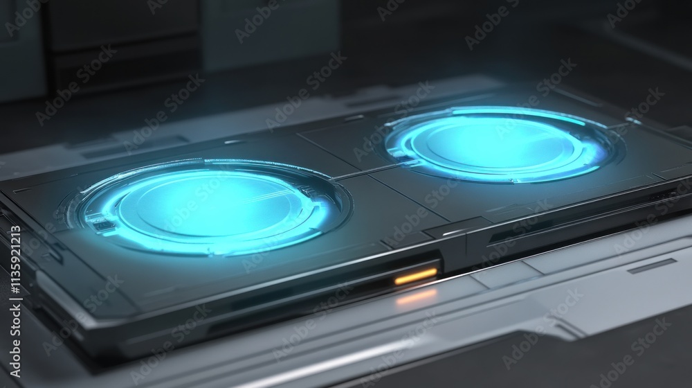 Futuristic Technology Dual Core Energy System Display Futuristic Technology Dual Core Energy System Display