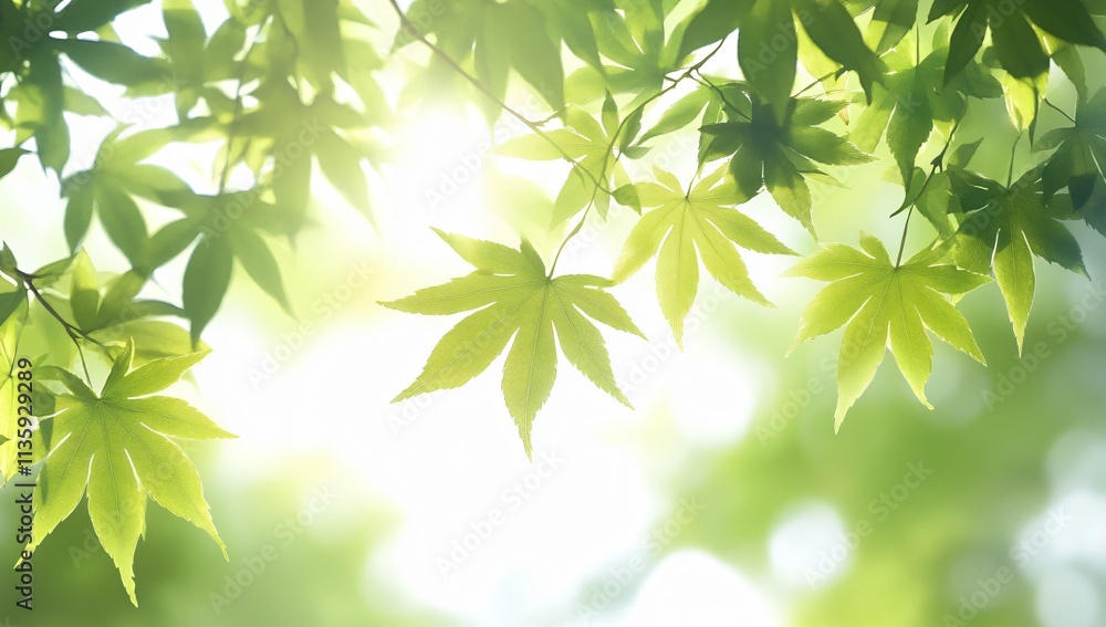 Vibrant Spring Maple Leaves Sunlight Backlit Photography Vibrant Spring Maple Leaves Sunlight Backlit Photography