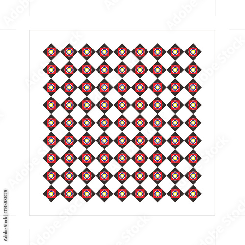 Geometric ornaments formed by squares and circles are beautiful and elegant. For graphic source elements