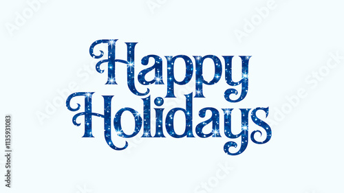 Happy Holidays Festive Christmas Words Illustration Graphic For Marketing