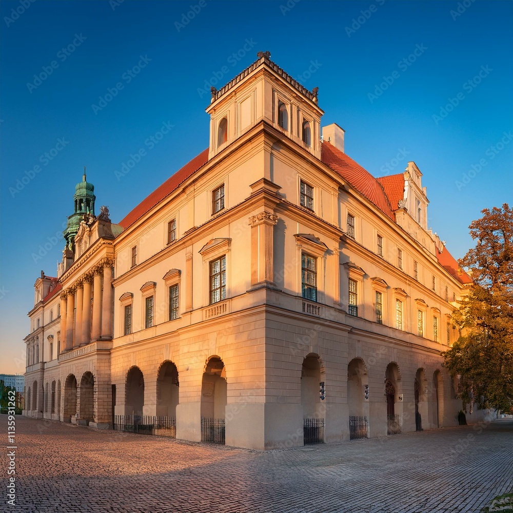 Generated image The Collegium Maius building of Adam Mickiewicz University in Poznan, bathed in golden sunlight Generated image The Collegium Maius building of Adam Mickiewicz University in Poznan, bathed in golden sunlight