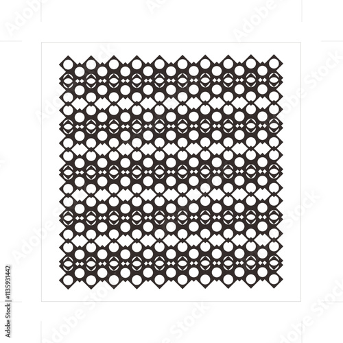 Geometric ornaments formed by squares and circles are beautiful and elegant. For graphic source elements