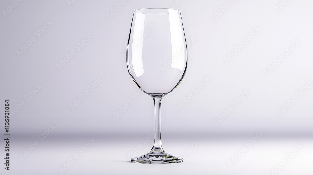 Single White Wine Glass on Plain Background Single White Wine Glass on Plain Background