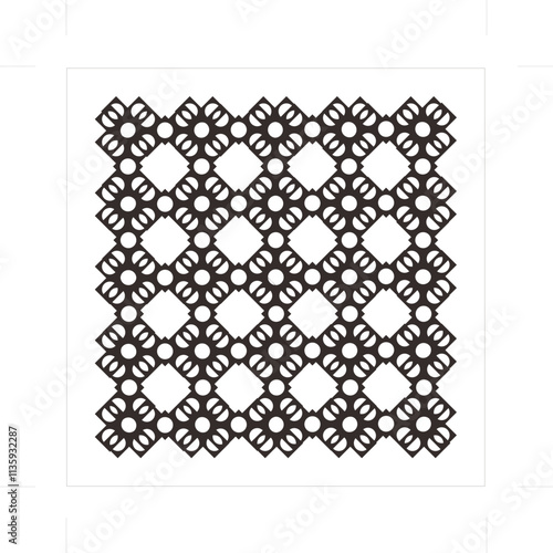 Geometric ornaments formed by squares and circles are beautiful and elegant. For graphic source elements