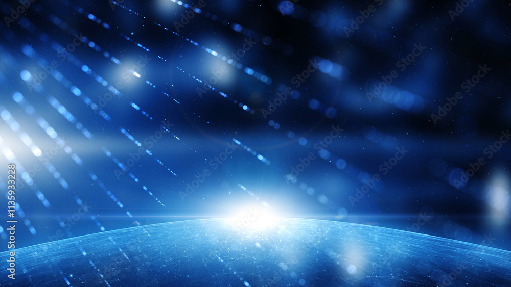 Digital shiny network lines technology with sphere space illustration.
Digital shiny network lines technology with sphere space illustration.