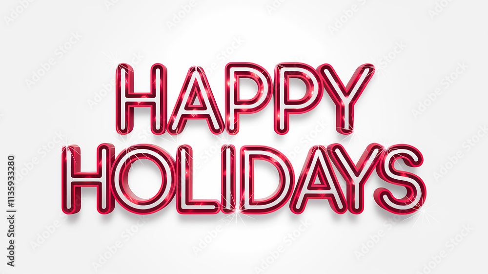 Happy Holidays Festive Christmas Words Illustration Graphic For Marketing Happy Holidays Festive Christmas Words Illustration Graphic For Marketing