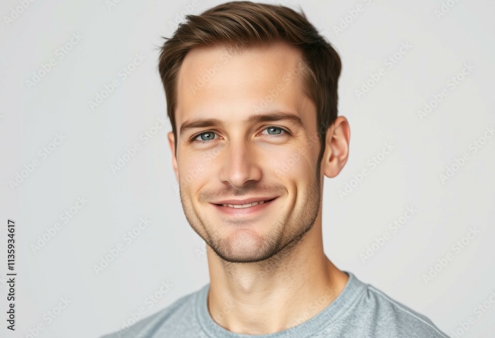 Half-length portrait of a calm and serene male Half-length portrait of a calm and serene male