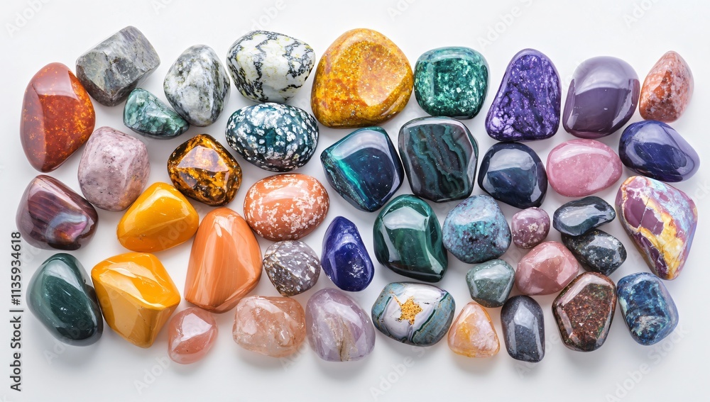 Vibrant Gemstone Collection: Tumbled Polished Stones Vibrant Gemstone Collection: Tumbled Polished Stones