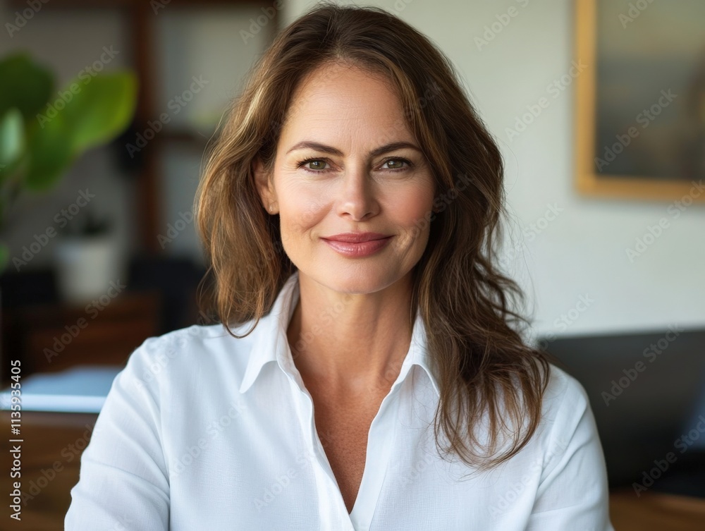 a woman smiling for a headshot with a white shirt a woman smiling for a headshot with a white shirt