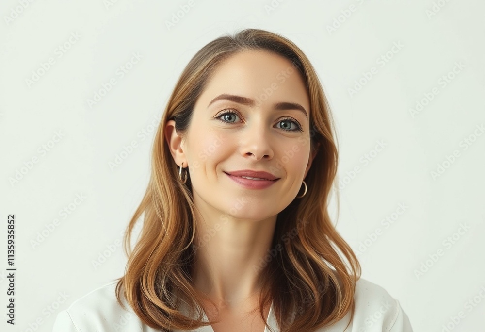 Half-length portrait of a calm female Half-length portrait of a calm female
