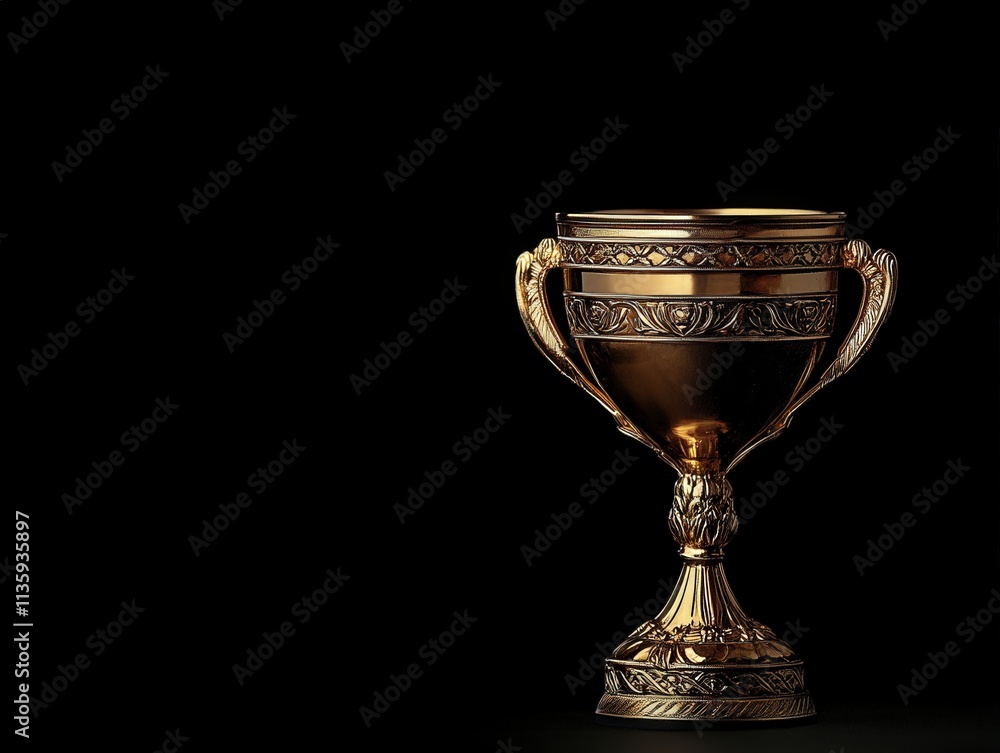 gold trophy on black background gold trophy on black background