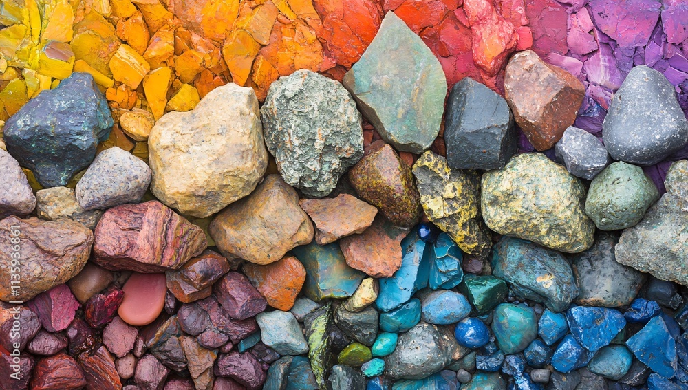Vibrant Rainbow Colored Rocks and Stones Texture Vibrant Rainbow Colored Rocks and Stones Texture