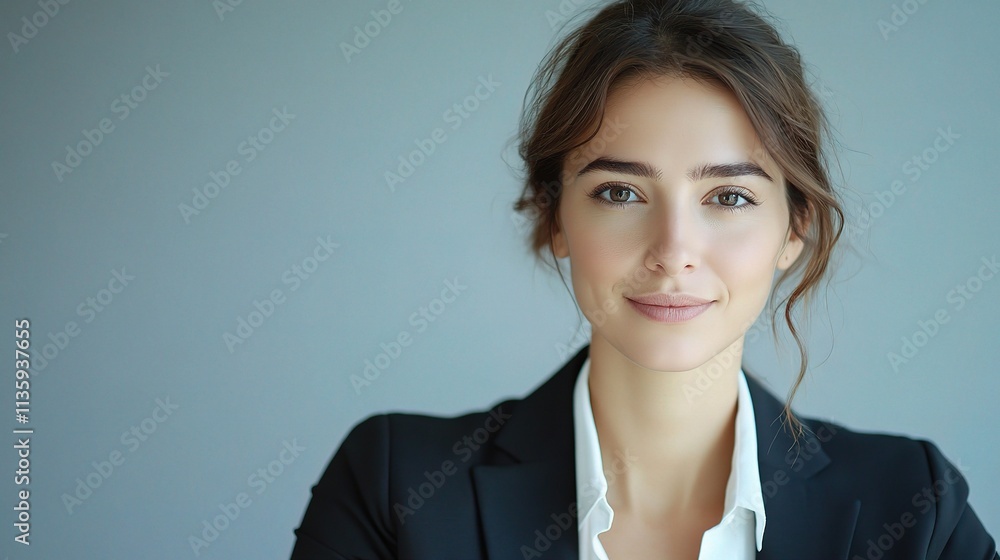 Happy Woman Portrait Looking Into the Camera with Natural Smile Happy Woman Portrait Looking Into the Camera with Natural Smile