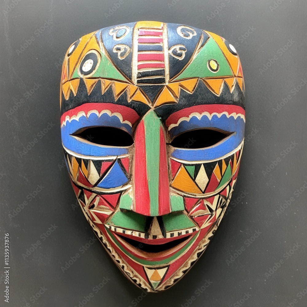 close up of colorful african mask close up of colorful african mask