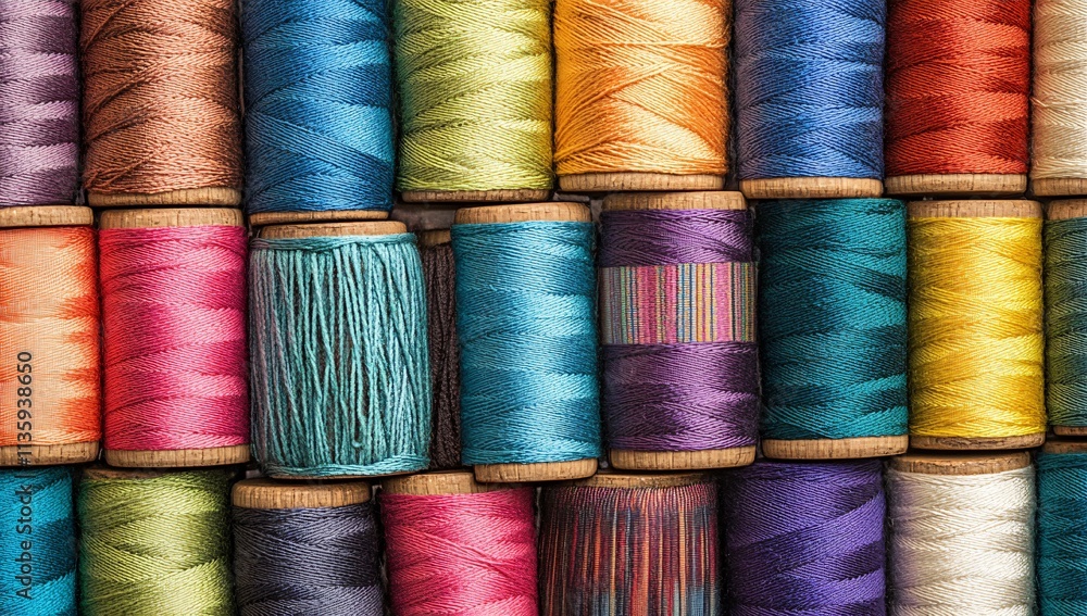 Vibrant Colorful Thread Spools Background Texture Vibrant Colorful Thread Spools Background Texture
