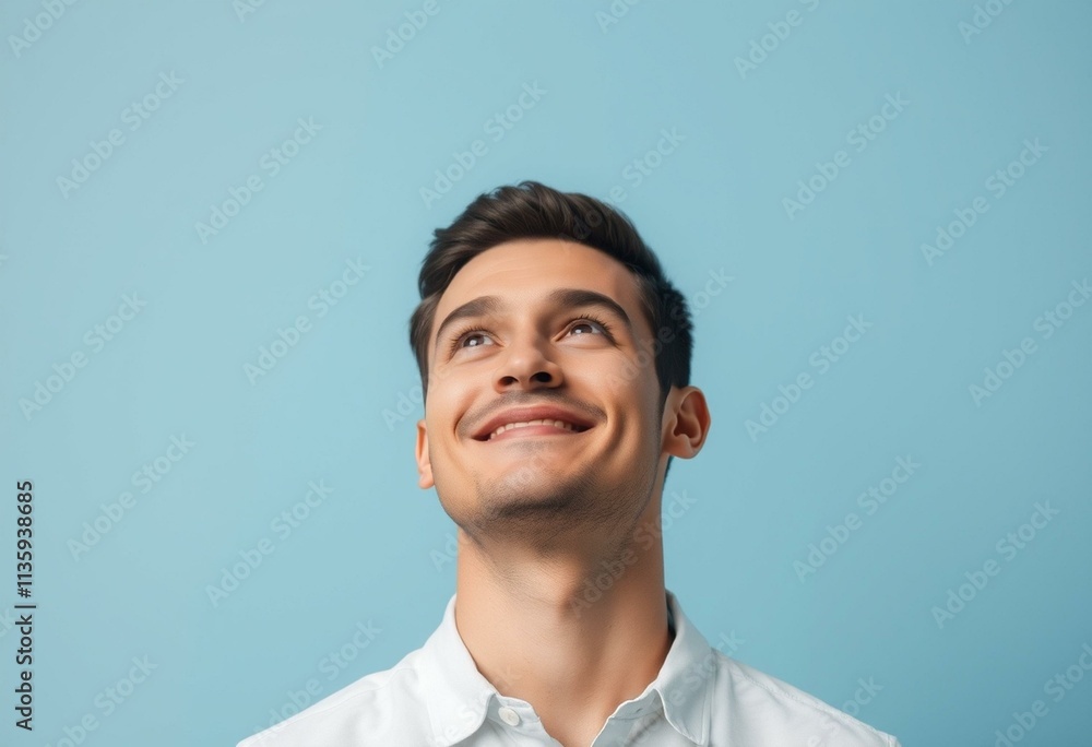 Half-length portrait of a young male with a neutral expression Half-length portrait of a young male with a neutral expression