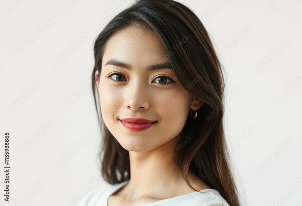 Serene female portrait with calm expression Serene female portrait with calm expression