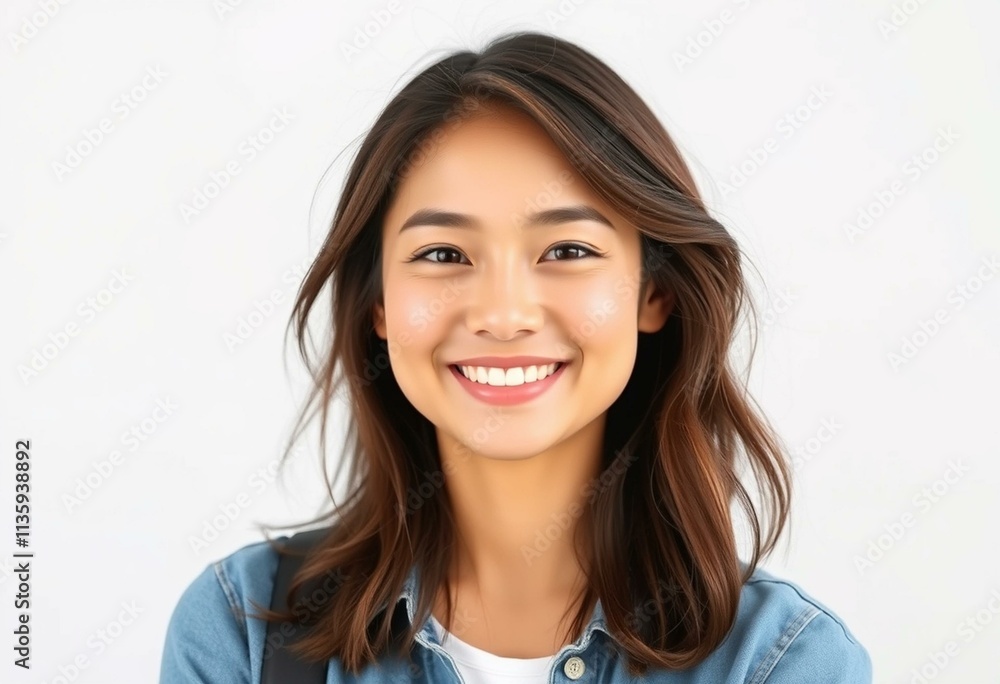 Half-length portrait of a smiling young woman with a casual background Half-length portrait of a smiling young woman with a casual background