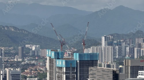 Wallpaper Mural day time kuala lumpur cityscape construction building top aerial panorama 4k malaysia  Torontodigital.ca