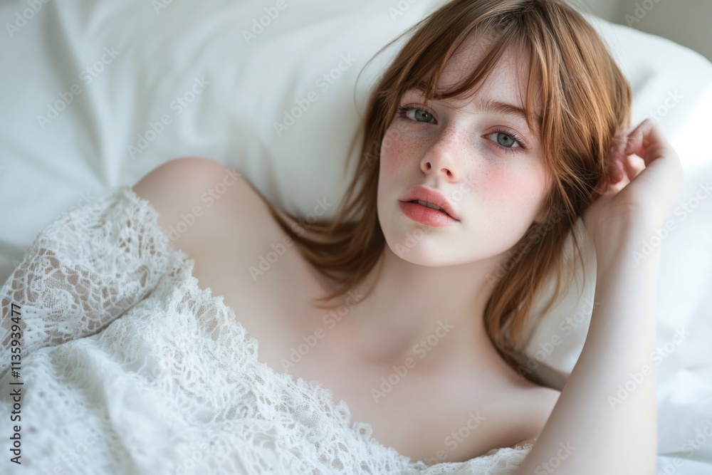 portrait of a person lying on a white surface portrait of a person lying on a white surface