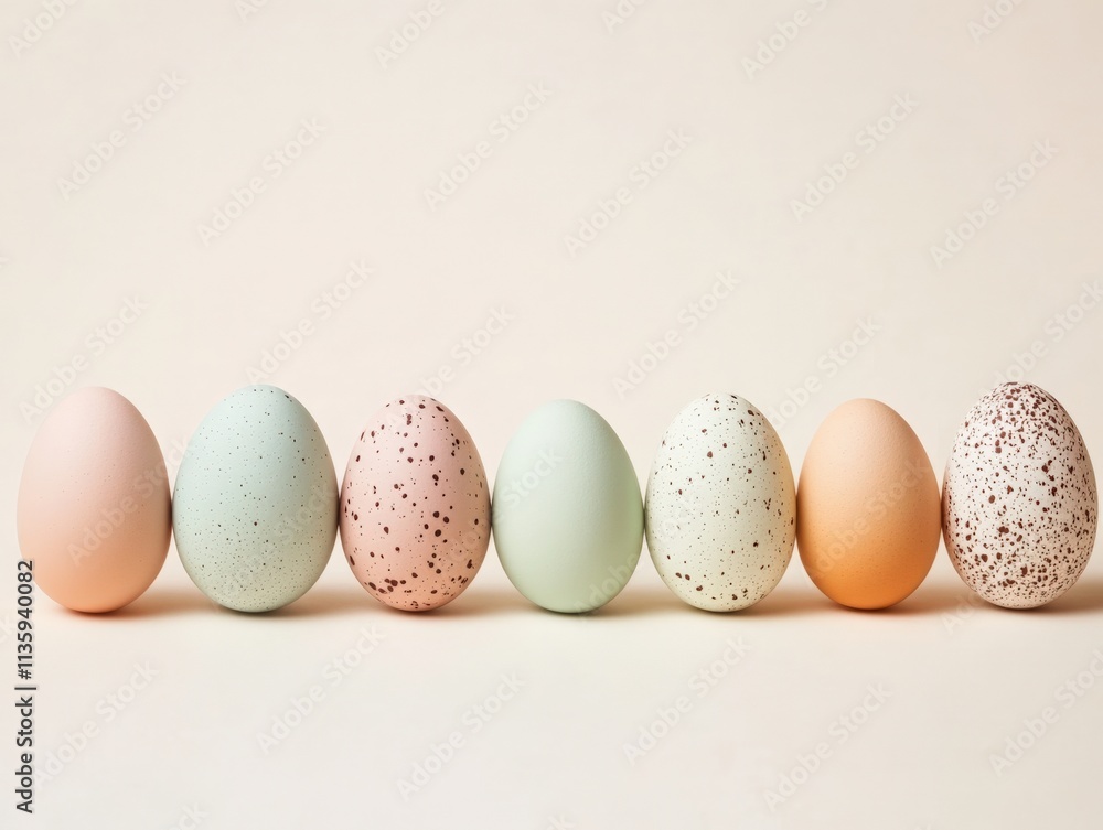 seven speckled easter eggs in a row seven speckled easter eggs in a row