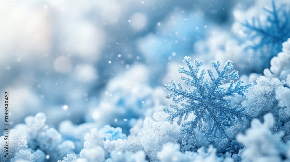 Close-up of intricate ice crystal on Close-up of intricate ice crystal on