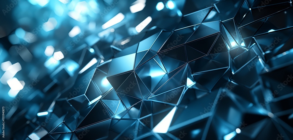 An abstract business background with glowing polygonal shapes and digital textures in shades of blue and silver, symbolizing innovation and digital transformation in business. An abstract business background with glowing polygonal shapes and digital textures in shades of blue and silver, symbolizing innovation and digital transformation in business.