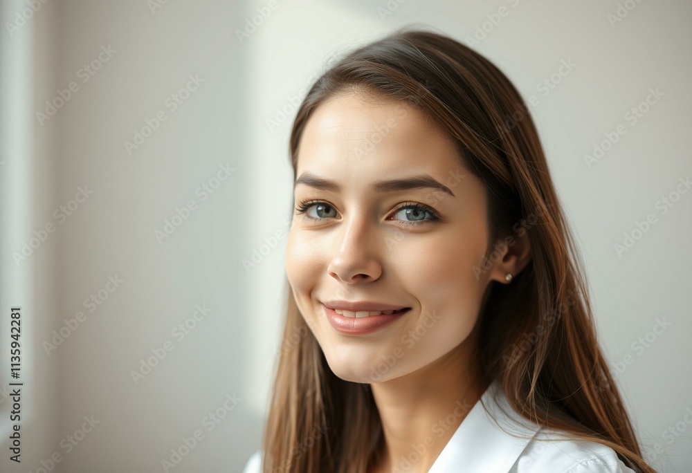 Half-length portrait of a calm female Half-length portrait of a calm female