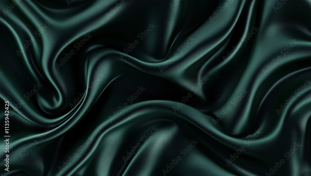 Elegant Dark Green Silk Satin Fabric Drape Texture Elegant Dark Green Silk Satin Fabric Drape Texture