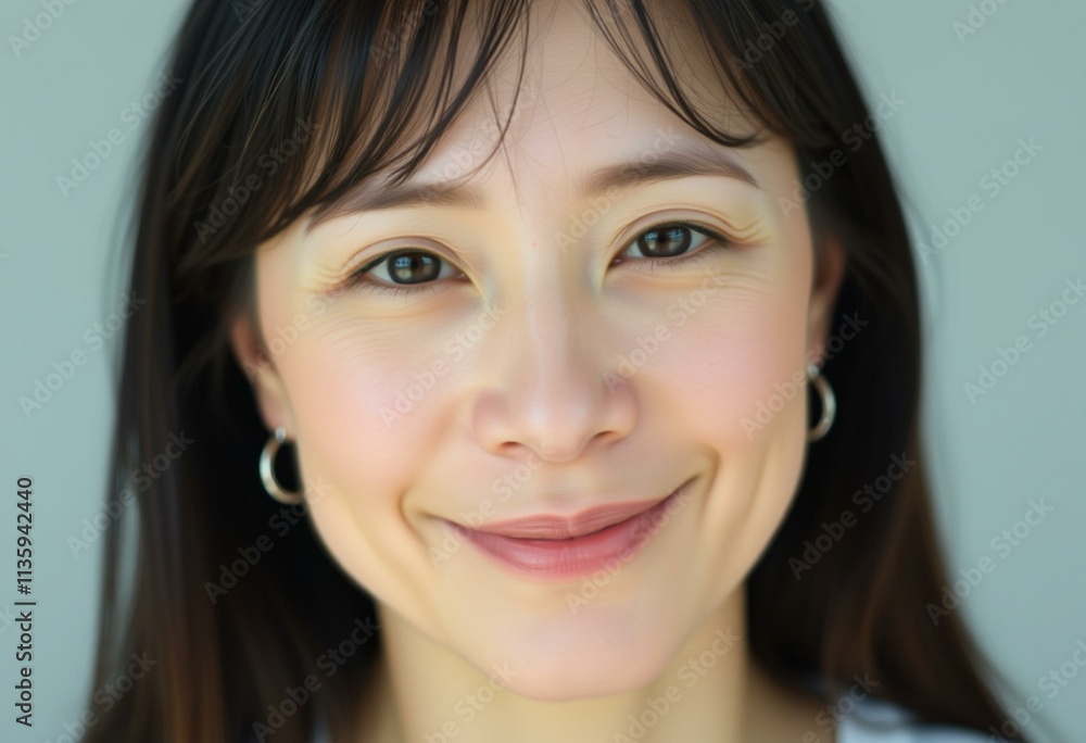Half-length portrait of a calm female Half-length portrait of a calm female