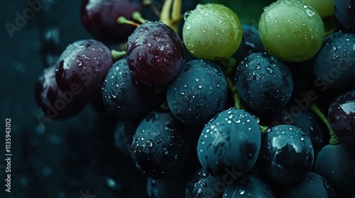 Wallpaper Mural Close-up of red and green grapes with water droplets. Torontodigital.ca
