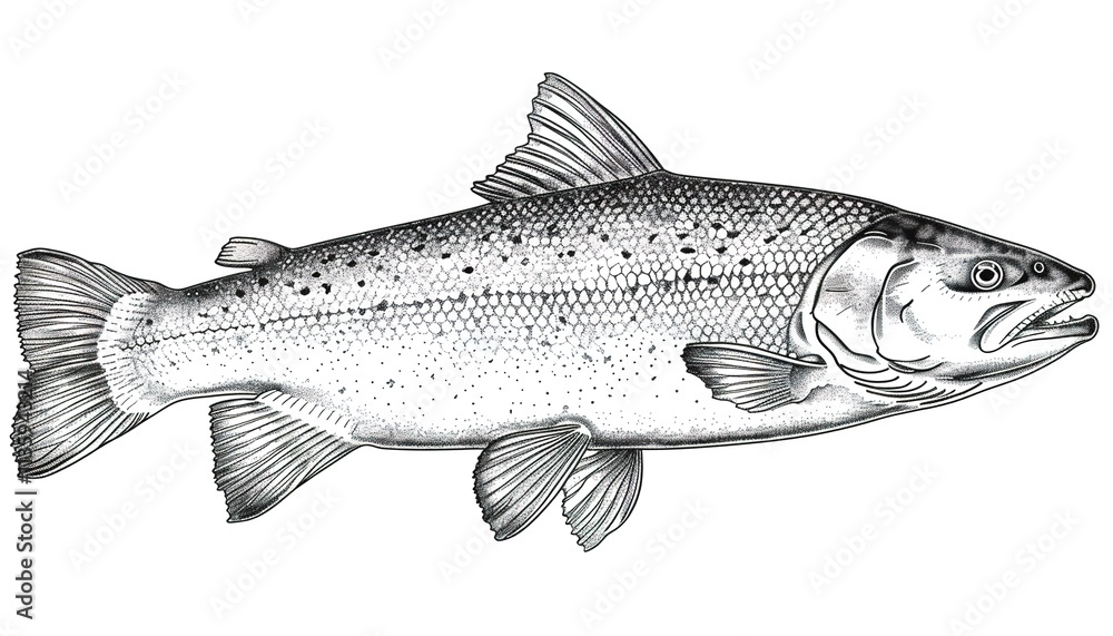 Obraz premium fish on a white