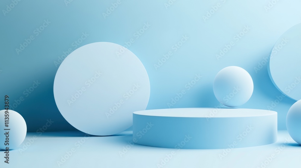 Abstract Blue Geometric Shapes Minimalist Background Abstract Blue Geometric Shapes Minimalist Background