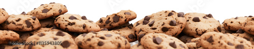 Chocolate Chip Cookies Border Bottom Transparent Background Cutout Isolated