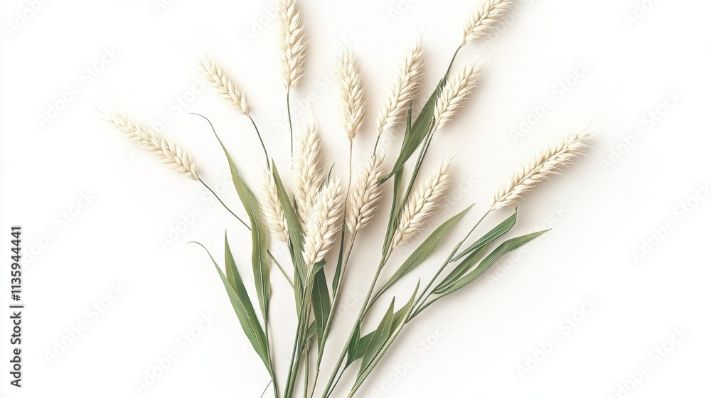 Wheat stalks on white background Wheat stalks on white background