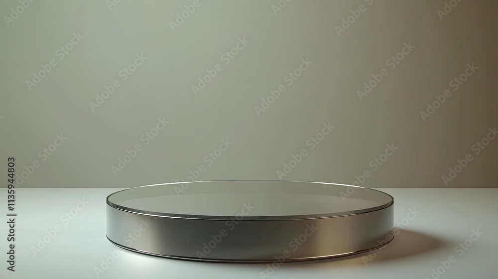 Minimalist Round Glass And Metal Display Stand Minimalist Round Glass And Metal Display Stand
