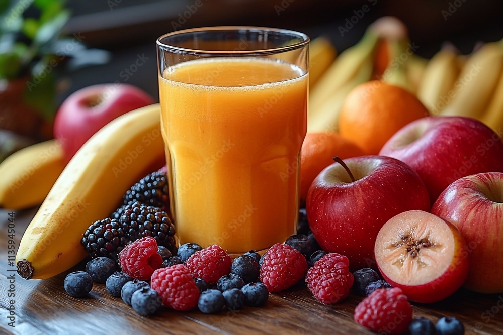 Background with fresh bright fruits, bananas, juice in a glass. Healthy lifestyle. Background with fresh bright fruits, bananas, juice in a glass. Healthy lifestyle.