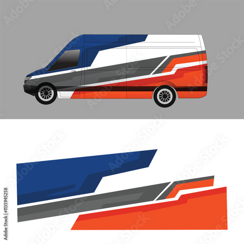 vector car decal design for van body wrap.