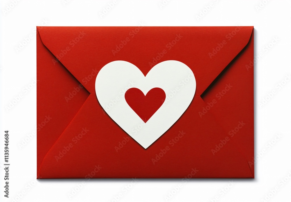 Red Envelope with Heart Seal- Romantic Valentine's Day Mail Red Envelope with Heart Seal- Romantic Valentine's Day Mail