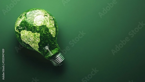 Green Energy Light Bulb World Globe Eco Concept photo