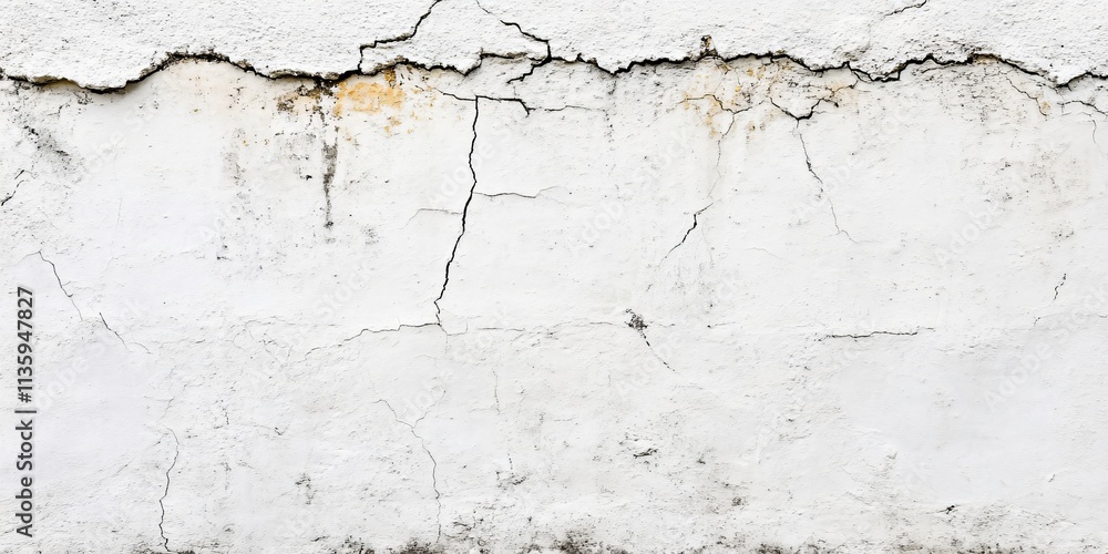 Obraz premium Cracked White Plaster Wall Texture Background