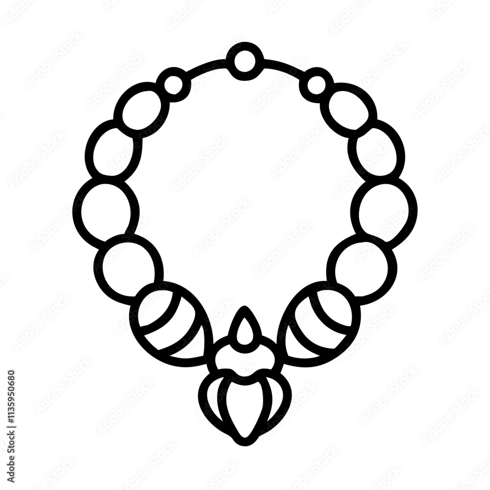 shell necklace icon, summer line art, summer icon - simple black line art icon of shell necklace, symbolizing summer celebrations. summer vector art. shell necklace icon, summer line art, summer icon - simple black line art icon of shell necklace, symbolizing summer celebrations. summer vector art.