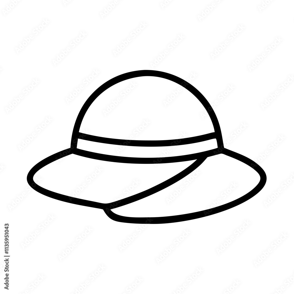 sun hat icon, summer line art, summer icon - simple black line art icon of sun hat, symbolizing summer celebrations. summer vector art. sun hat icon, summer line art, summer icon - simple black line art icon of sun hat, symbolizing summer celebrations. summer vector art.
