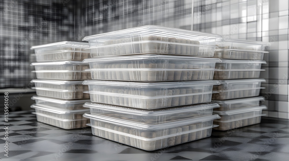 Transparent Food Box Mockup showcases neatly stacked containers filled with snacks, highlighting organization and cleanliness in a modern kitchen setting. Transparent Food Box Mockup showcases neatly stacked containers filled with snacks, highlighting organization and cleanliness in a modern kitchen setting.