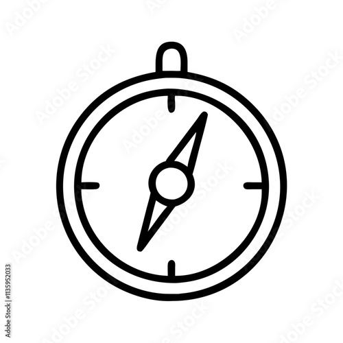 Free Download compass icon, summer line art, summer icon - simple black line art icon of compass, symbolizing summer celebrations. summer vector art. - GFXLoad