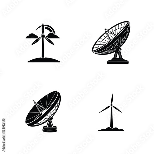 Satellite and wind turbine