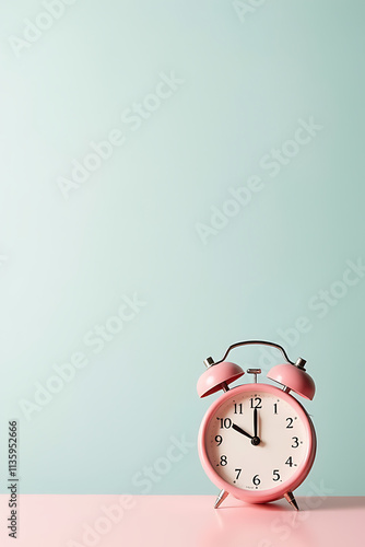 Concepts of timing and deadlines feature cute alarm clocks and pastel colors to emphasize early start and late completion ideas._00002_ photo