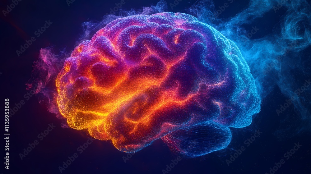 A digital artwork depicting a brain. The image represents complexity, thought processes, and neural networks. A digital artwork depicting a brain. The image represents complexity, thought processes, and neural networks.
