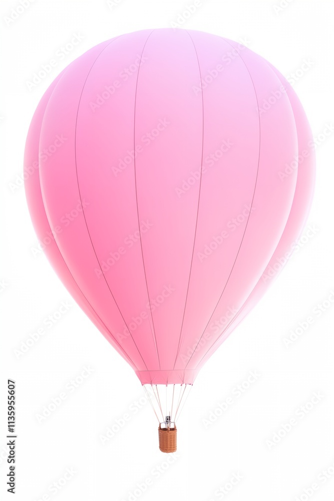 Naklejka premium A pink hot air balloon is floating in the air